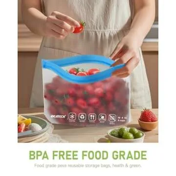 IDEATECH 12-Pack Reusable Silicone Bags for Sustainable Storage