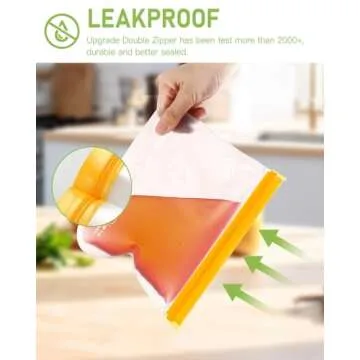 IDEATECH 12-Pack Reusable Silicone Bags for Sustainable Storage