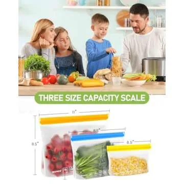 IDEATECH 12-Pack Reusable Silicone Bags for Sustainable Storage