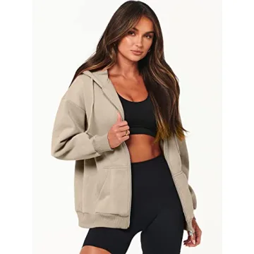 ANRABESS Stylish Zip Up Hoodie for Women - Fall 2024