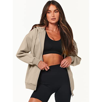 ANRABESS Stylish Zip Up Hoodie for Women - Fall 2024