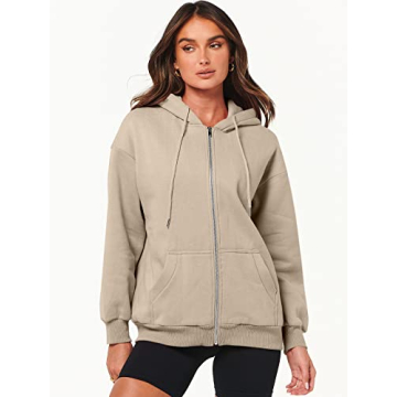 ANRABESS Stylish Zip Up Hoodie for Women - Fall 2024