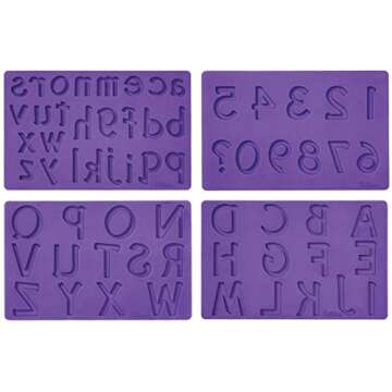 Wilton Silicone Letters and Numbers Fondant and Gum Paste Molds, 4-Piece - Cake Decorating Supplies
