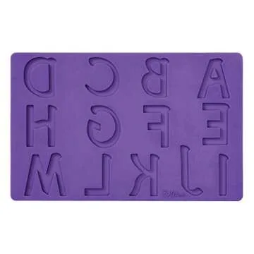 Wilton Silicone Letters and Numbers Fondant and Gum Paste Molds, 4-Piece - Cake Decorating Supplies