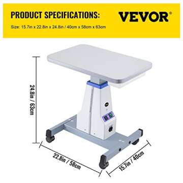 VEVOR Motorized Instrument Table - Adjustable Medical & Dental Cart for Professionals