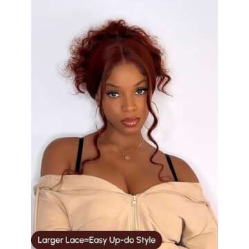 UNICE Bye Bye Knots 7x5 Pre Cut Lace Glueless Wig Reddish Brown Body Wave Wig Pre Bleached Invisible Knots Pre Everything Wig Human Hair Wig Pre Plucked 150% Density 24inch