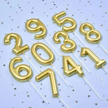 PHD CAKE Classical Gold Number 4 Birthday Candle