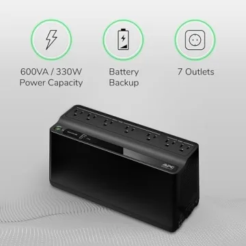 APC Backup UPS 600VA Surge Protector for Electronics