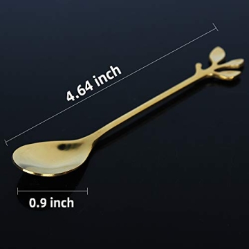 Elegant Gold Leaf Coffee Spoon Set of 12 for Gifts