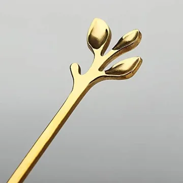 Elegant Gold Leaf Coffee Spoon Set of 12 for Gifts