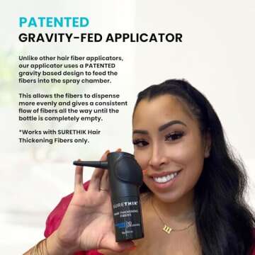 Hair Building Fibers, 15G, with BONUS Pump Applicator, Hairline Comb and 3 Nozzles, Hair and Hairlin...