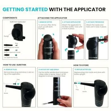 Hair Building Fibers, 15G, with BONUS Pump Applicator, Hairline Comb and 3 Nozzles, Hair and Hairline Filler Kit For Men and Woman (Medium Brown)