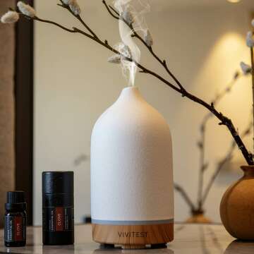 VIVITEST Ultrasonic Ceramic Essential Oil Diffuser