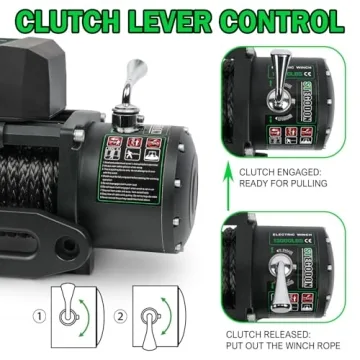 STEGODON Winch 13000 lb Winch 12V Electric Winch Synthetic Rope Winch Rough Country Winch with Hawse Fairlead,Wired Handle and Corded Control for Jeep Truck SUV