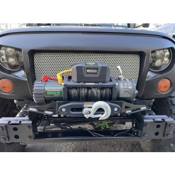 STEGODON Winch 13000 lb Winch 12V Electric Winch Synthetic Rope Winch Rough Country Winch with Hawse Fairlead,Wired Handle and Corded Control for Jeep Truck SUV