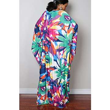 Beautiful Plus Size 70s Floral Caftan Cover-Up