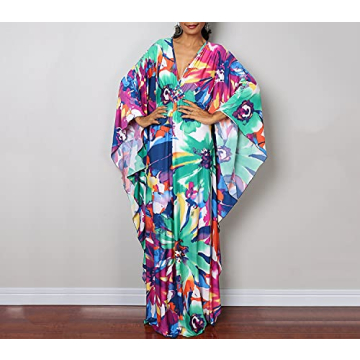Beautiful Plus Size 70s Floral Caftan Cover-Up