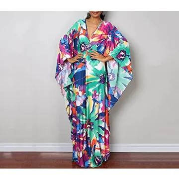 Beautiful Plus Size 70s Floral Caftan Cover-Up