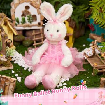 WEWILL 20'' Ballerina Bunny Stuffed Animal Rabbit Doll Adorable Soft Long Legs Plush Toys Girls Gift...