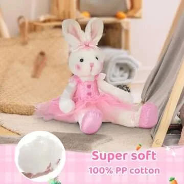 WEWILL Ballerina Bunny Doll – 20" Plush Gift for Girls