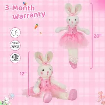 WEWILL Ballerina Bunny Doll – 20" Plush Gift for Girls
