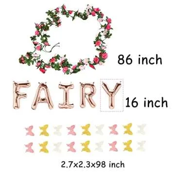 JeVenis 3 PCS Fairy Party Balloon Fairy Party Decoration Fairy Party Favors Fairy Garden Decoration for Fairy Theme Birthday Wedding Decoration