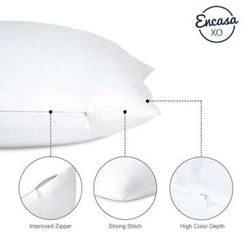 Cotton Canvas Throw Pillow Covers Pack of 2 White 20x20