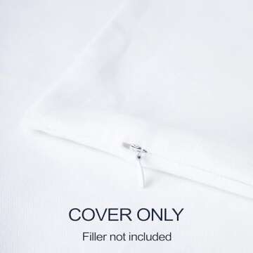 Cotton Canvas Throw Pillow Covers Pack of 2 White 20x20