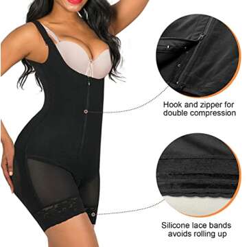 SHAPERX Shapewear for Women - Tummy Control Fajas Full Body Shaper Butt Lifter Thigh Shorts SZ7199-B...