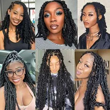 ZRQ Black Springy Afro Twist Hair For Butterfly Locs 12 Inch Pre-Separated Marley Twist Crochet Braiding Hair 8 Packs Synthetic Natural Kinky Twist Hair Extension For Black Women 8 Strands/Pack (1B#)