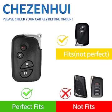 CHEZENHUI Compatible with Lexus Key Fob Cover with Leather Lanyard, Car Key Case Shell for Lexus GX4...