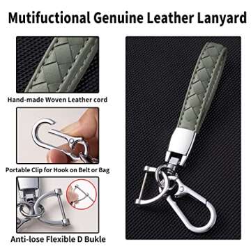 CHEZENHUI Compatible with Lexus Key Fob Cover with Leather Lanyard, Car Key Case Shell for Lexus GX460 RX350 ES350 IS250 GX460 LX570 IS350 GS430 Smart Remote Control,Green