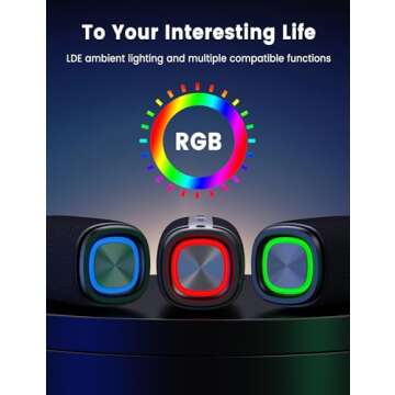 JaxiLano Bluetooth Speaker with Lights and Waterproof Design