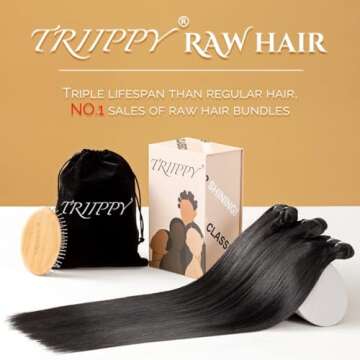 TRIIPPY Raw Human Hair Bundles,Triple Lifespan Than Regular Virgin Hair No.1 Sales Of Raw Hair Bundl...