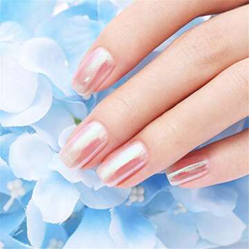 BORN PRETTY Chameleon Nail Powder 8 Box Nail Art Decoration Holographic Glitter Dust Black Base Needed