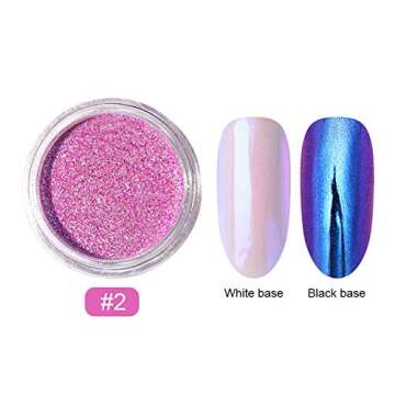 BORN PRETTY Chameleon Nail Powder 8 Box Nail Art Decoration Holographic Glitter Dust Black Base Needed
