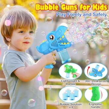 Dino Bubble Guns 2 Pack - Perfect Outdoor Fun for Kids