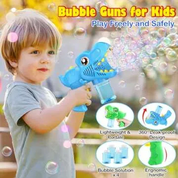 Dino Bubble Guns 2 Pack - Perfect Outdoor Fun for Kids