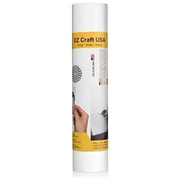 Matte White Adhesive Vinyl Roll – Huge Matte Adhesive Permanent White Vinyl Rolls – 12”x40FT White Vinyl Sheets are The Best Vynil – EZ Craft USA White Vinyl Wrap Works with Cricut and Other Cutters