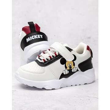 Disney Mickey Mouse Trainers Kids Classic White Sports Sneakers 11.5 US Kids