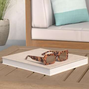 mosanana Trendy Rectangle Sunglasses for Women Men Tortoise Shell Cheetah Leopard Print Vintage Retr...