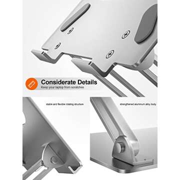 Ergonomic Adjustable Laptop Stand with Heat Vent