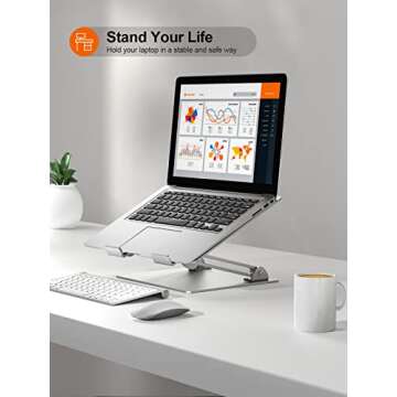 Ergonomic Adjustable Laptop Stand with Heat Vent