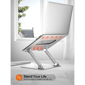 Ergonomic Adjustable Laptop Stand with Heat Vent