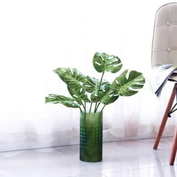 DVGUN Artificial Palm Plants Leaves Faux Turtle Leaf Fake Tropical Large Palm Tree Leaves Imitation ...