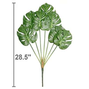 DVGUN Artificial Palm Plants Leaves Faux Turtle Leaf Fake Tropical Large Palm Tree Leaves Imitation Leaf Artificial Plants for Home Kitchen Party Flowers Arrangement Wedding Decorations