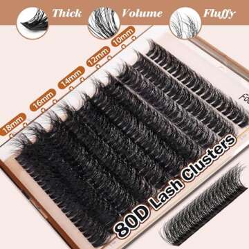Focipeysa Eyelash Extension Kit, 200pcs 80D Mink Fur False Eyelashes, 10-18mm DIY Lash Clusters, Matte Black, Vegan, Cruelty Free, Includes Lash Bond & Remover, Tweezers