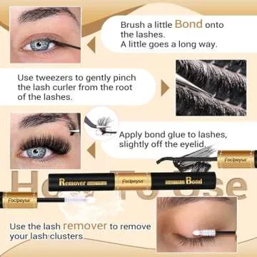 Focipeysa Eyelash Extension Kit, 200pcs 80D Mink Fur False Eyelashes, 10-18mm DIY Lash Clusters, Matte Black, Vegan, Cruelty Free, Includes Lash Bond & Remover, Tweezers