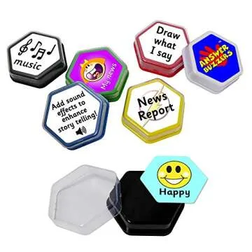 Talking Products, Talking Tiles Voice Recorders, Communication Sound Buttons. Pack of 6 Colors, 80 Seconds Recording. Educational Classroom Learning Resources, Game Show Answer Buzzers.