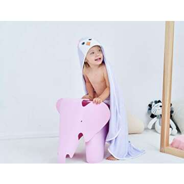 HIPHOP PANDA Baby Hooded Towel - Soft Bamboo Rayon - 30"x30"